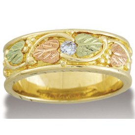 Black Hills Gold .10 Diamond Ladies Wedding Band