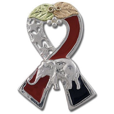 Black Hills Gold Republican Ribbon Silver Tie Tack Pin Lapel Pin