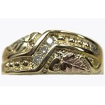 Black Hills Gold Ring Ladies Diamond Wedding Band .09