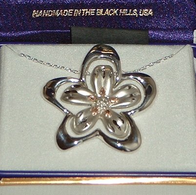 Black Hills Gold 3 In 1 Sterling Silver Flower Necklace