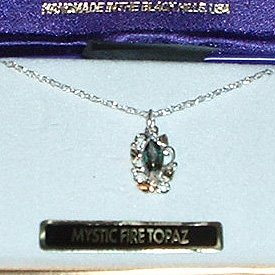 Black Hills Gold Mystic Fire Topaz Silver Necklace