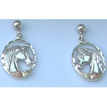 Black Hills Gold Earrings Leaves Sterling Silver Horse Post