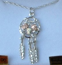 Black Hills Gold Necklace On Sterling Silver Dream Catcher