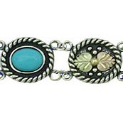 Black Hills Gold Bracelet Turquoise Sterling Silver