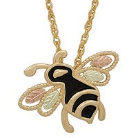 Black Hills Gold Necklace Bee Antiqued