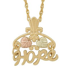 Black Hills Gold Pendant Necklace Leaves HOPE