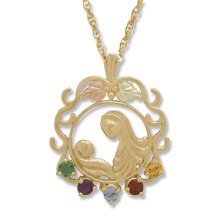 Black Hills Gold Necklace Mother's Love 5 Genuine Birthstones All Months