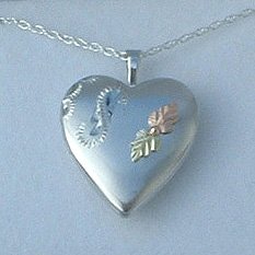 Black Hills Gold Locet Necklace Silver Heart