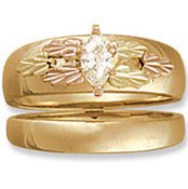 Black Hills Gold Diamond Ladies Wedding Ring Set .25 TDW
