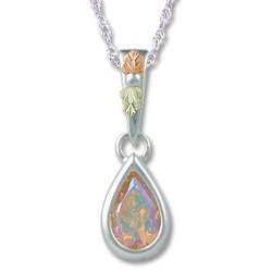 Black Hills Gold Mars Moon CZ Sterling Silver Necklace