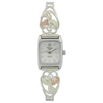 Black Hills Gold Watch Ladies Angel Diamond Sterling Silver