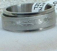 Stainless Steel Ring Spinner 5/16" Etched Unisex