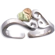 Black Hills Gold On Sterling Silver Heart Toe Ring