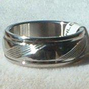 Stainless Steel Ring Band 5/16" Unisex Etched Lines