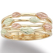 Black Hills Gold 8 Leaf 4 Rows Of Vines Ladies Ring