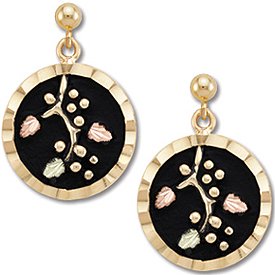 Black Hills Gold Antiqued Round Post Earrings