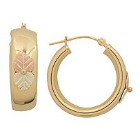 Black Hills Gold Earrings 3/4" Hoop Latch