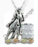 Black Hills Gold Sterling Silver Barrel Racer Necklace