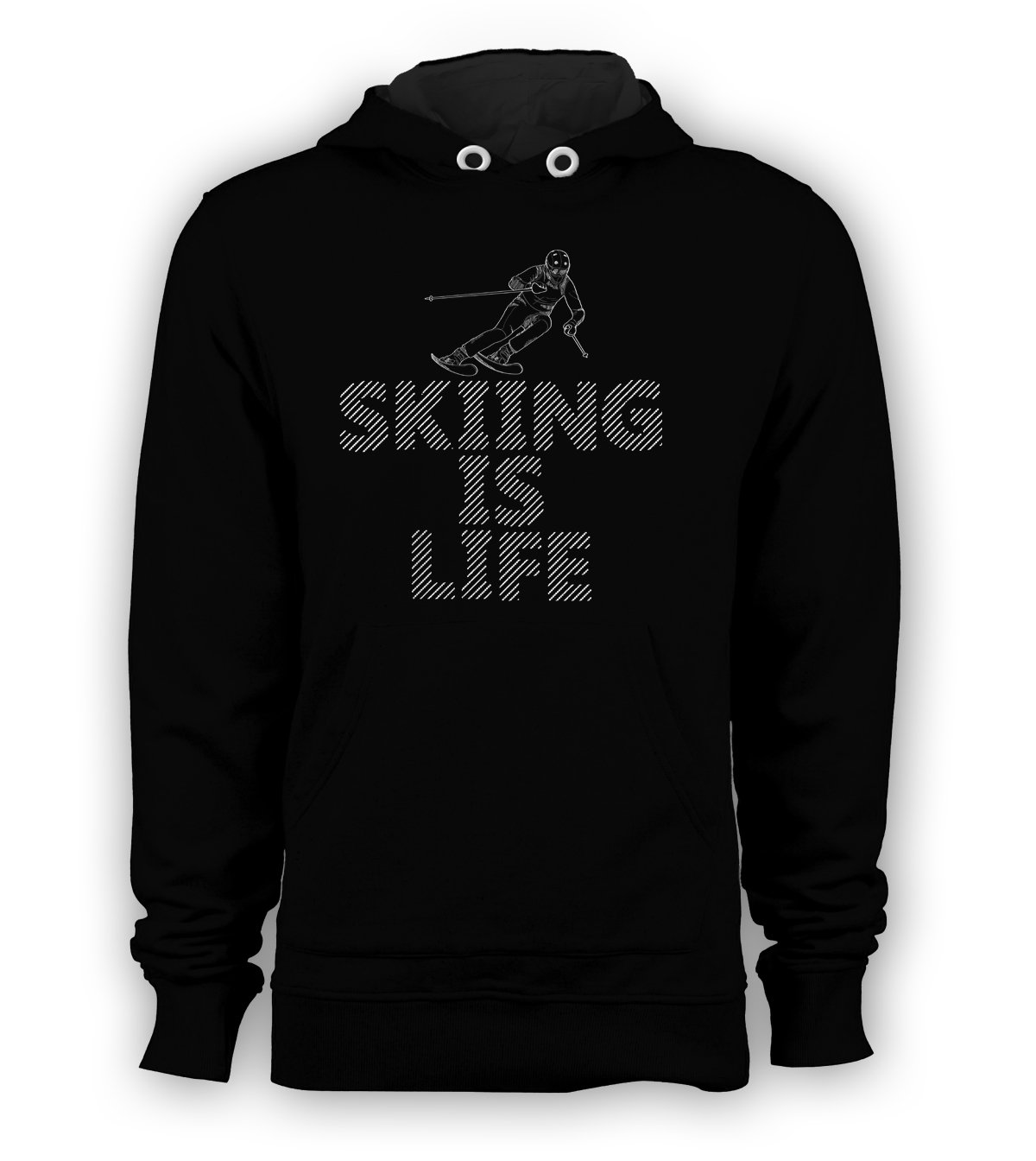 Skiing Hooded Men's Pullover Hoodie - Skiing is Life Sweatshirt Winter Sport New