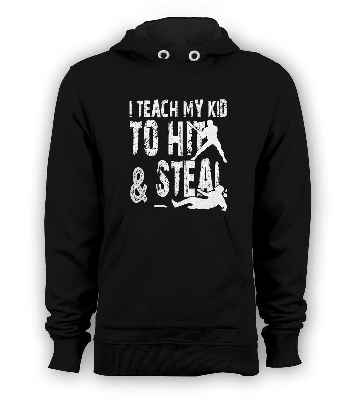 I Teach My Kid To Hit & Steal Pullover Hoodie Baseball Men Sweatshirts Black New