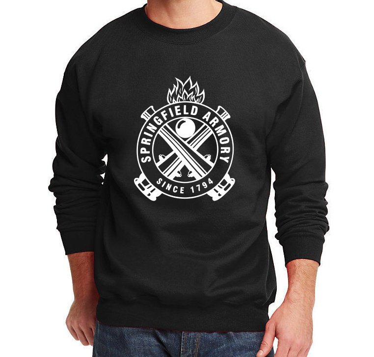 Springfield Armory Sweater Pro Gun Men Sweatshirt Jumper Black New