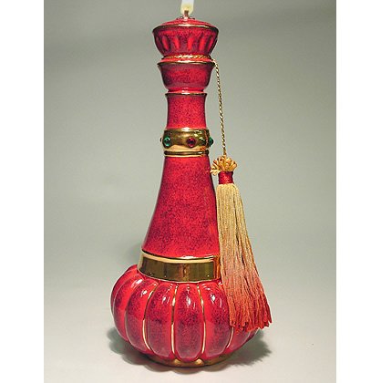 FUSAN Genie of CHARM Ceramic Oil Lamp Large 10 inch #2613 RED - I dream of Jeannie lamp