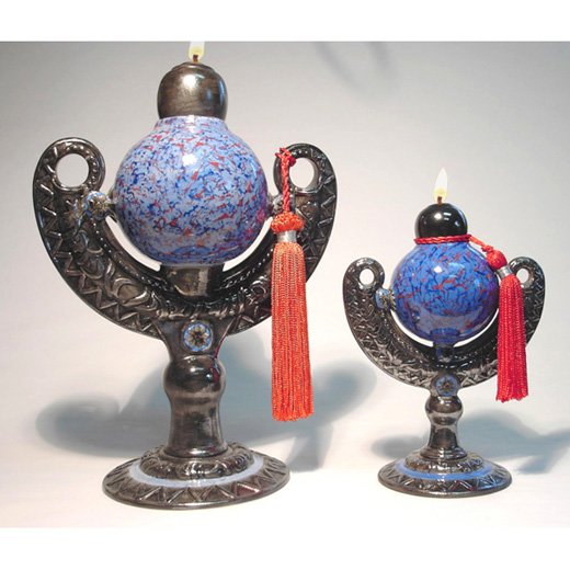 CEMILLE Genie of FRIENDSHIP Ceramic Oil Lamp SMALL 6 inch #2002
