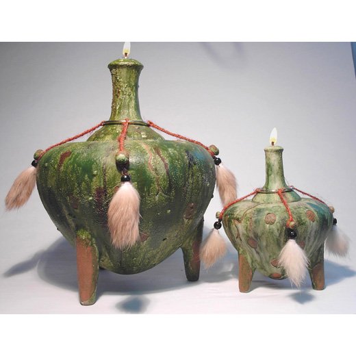 SEZER Genie of WISDOM Ceramic Oil Lamp SMALL 6 inch #2003