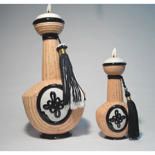 KOSMET Genie of LUCK Ceramic Oil Lamp SMALL 6 inch #2004 - 3 Wishes FREE