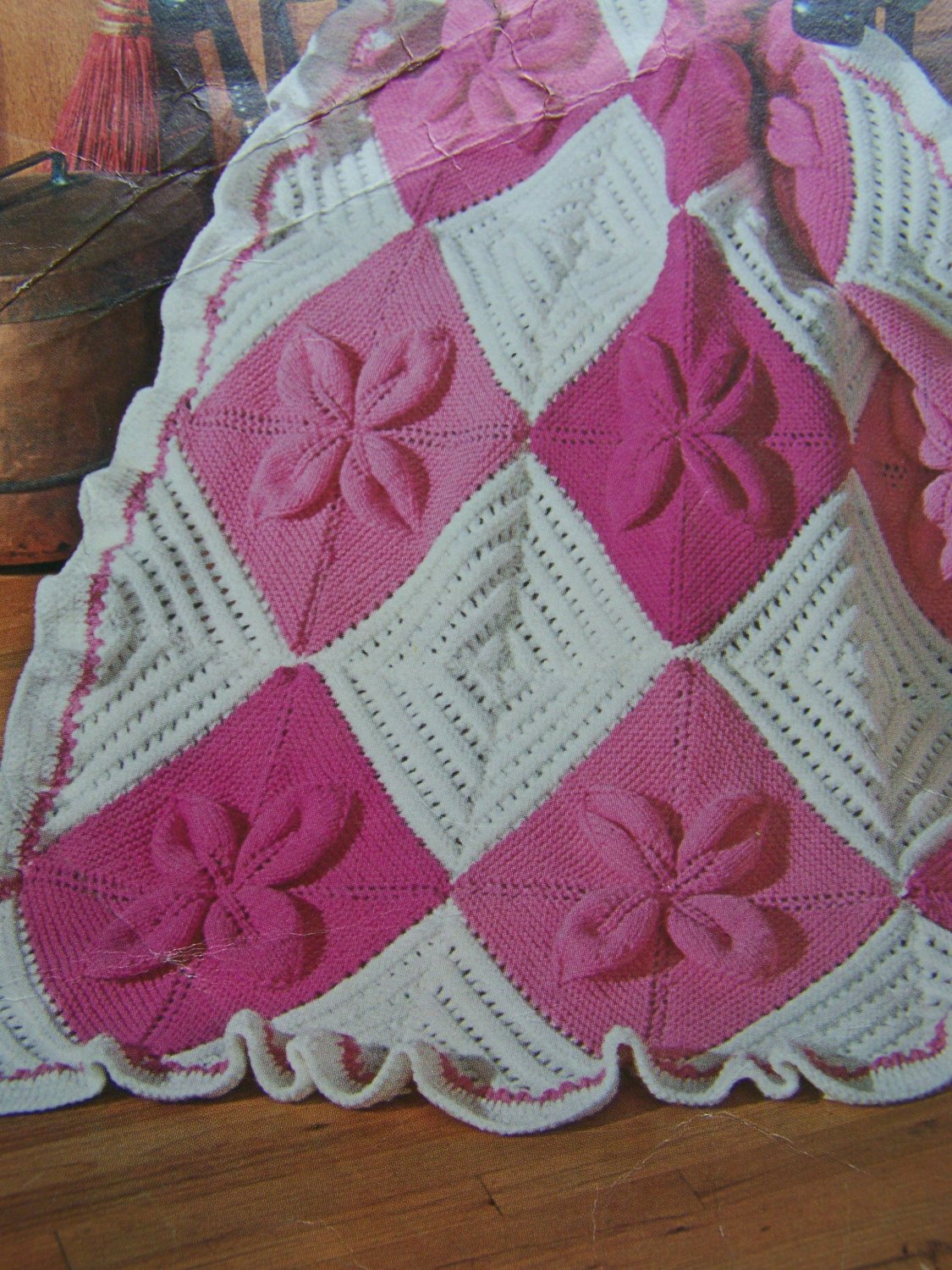 Vintage Knitting Pattern Spinnerin Nantucket Afghan Pattern 372