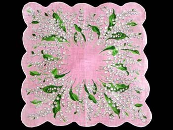 Vintage Lily of the Valley Floral Handkerchief
