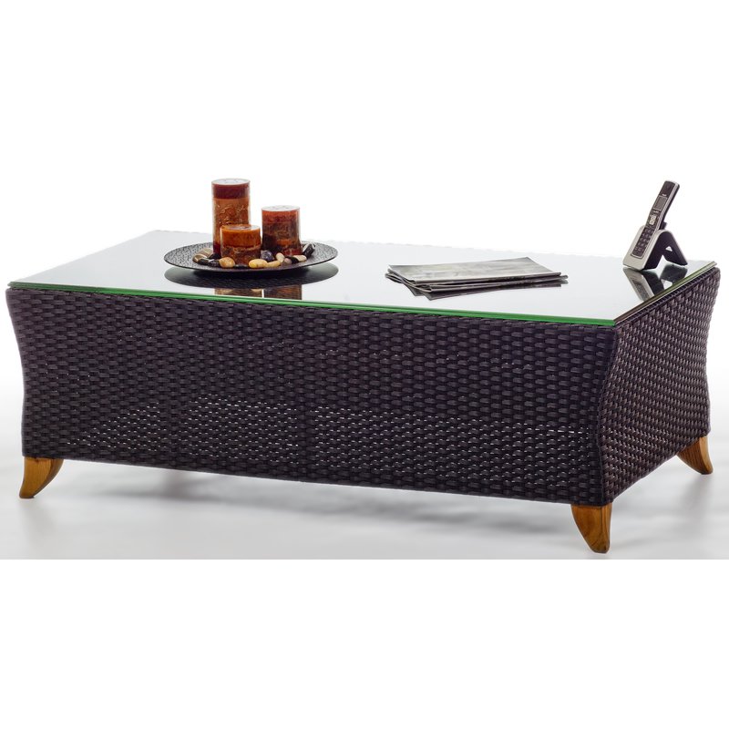 All Things Cedar Rattan Coffee Table PR50 WITH GLASS TOP