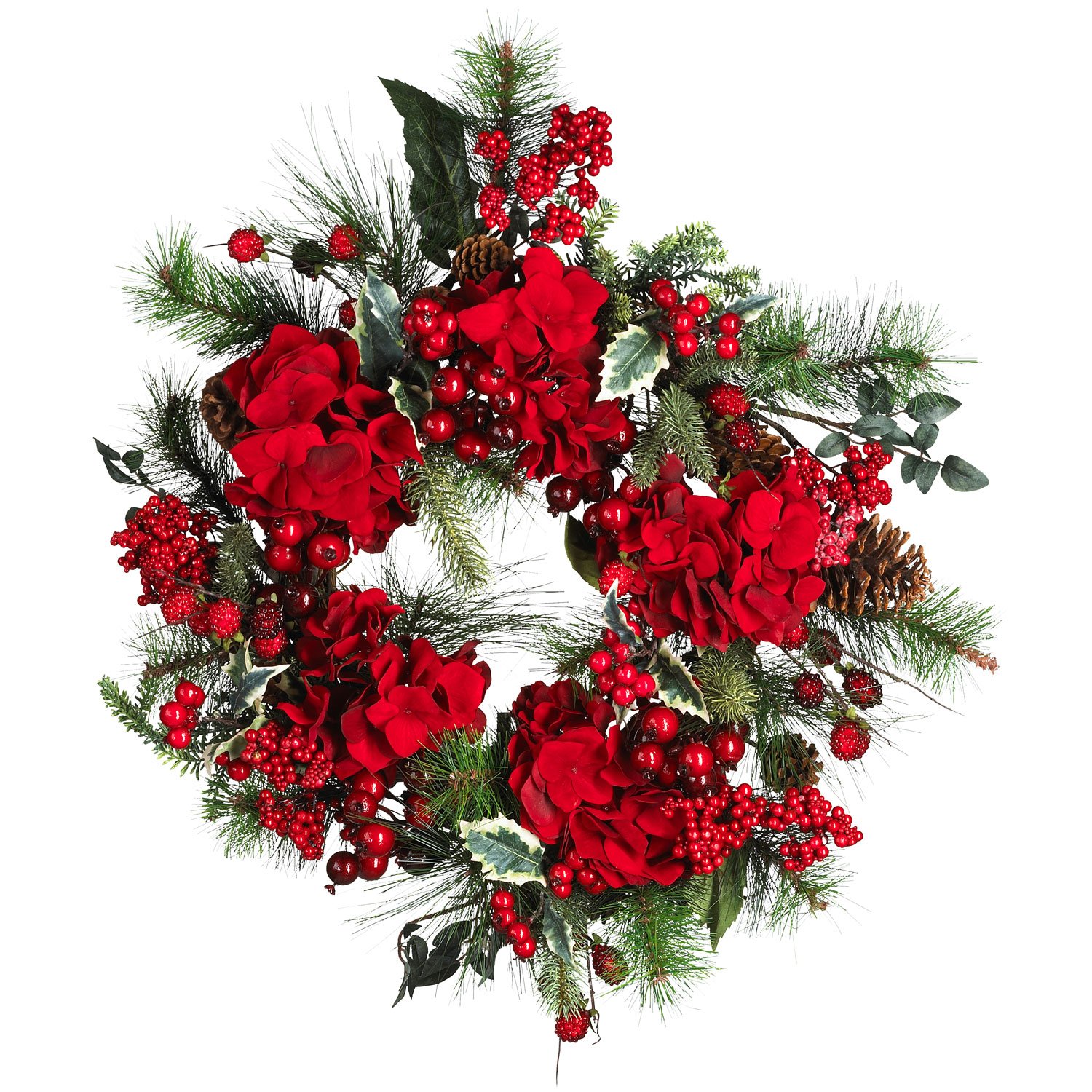 Nearly Natural 22" Holiday Hydrangea Wreath # 4661