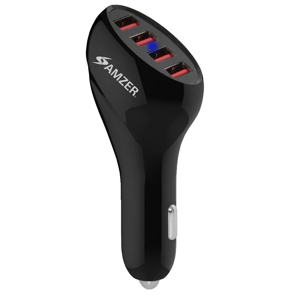 Amzer® 10A / 50W 4-Port USB Car Charger with Intelligent Rapid Charge Technology 97790