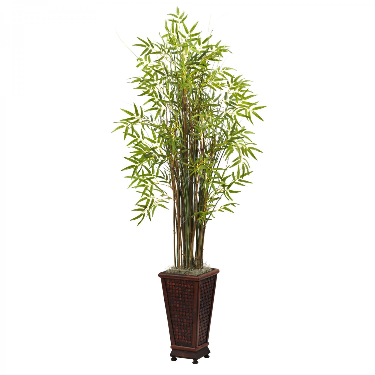 Nearly Natural 5.5â Grass Bamboo Plant w/Decorative Planter 6746