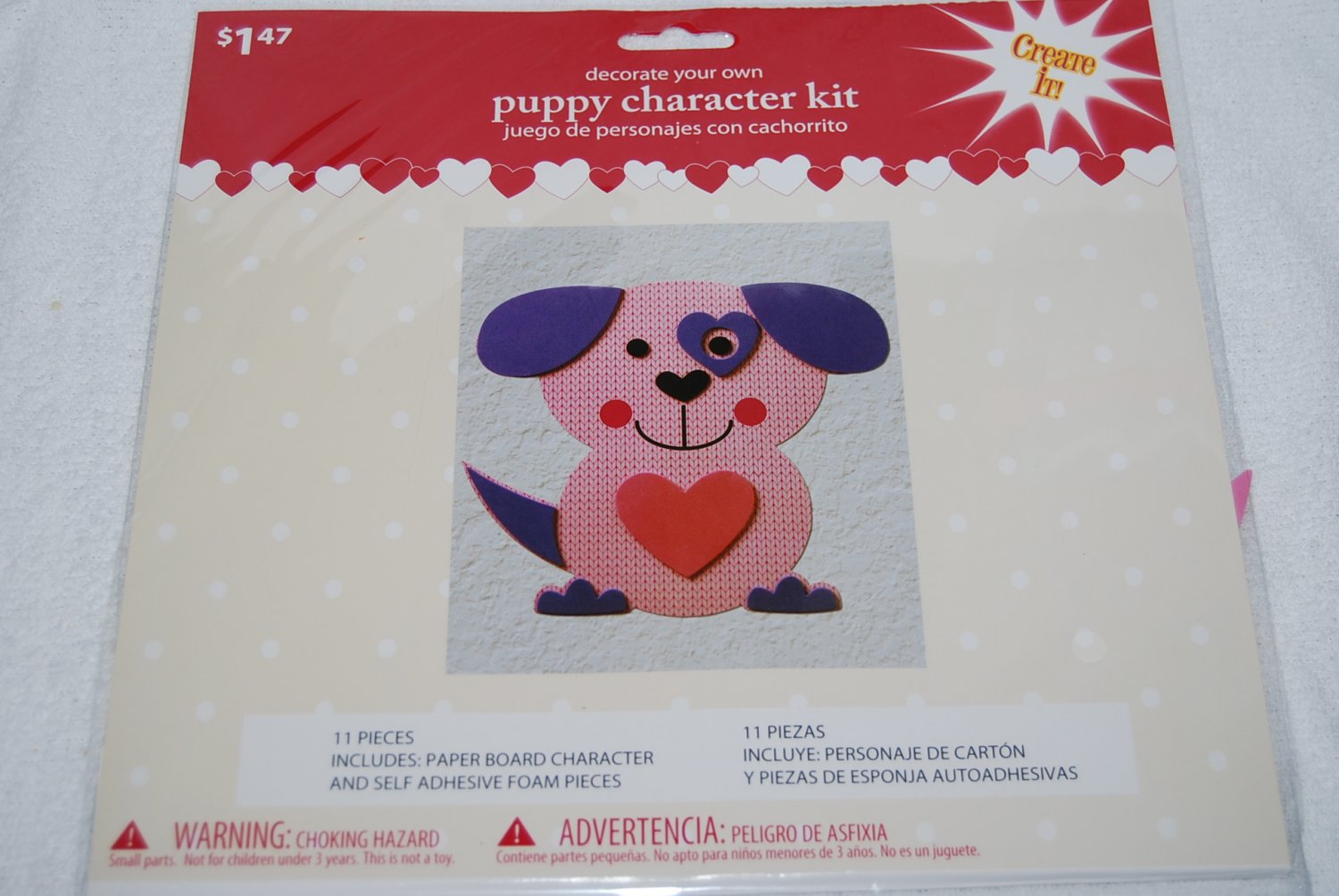 Decorate Your Own Pink Puppy Character Kit