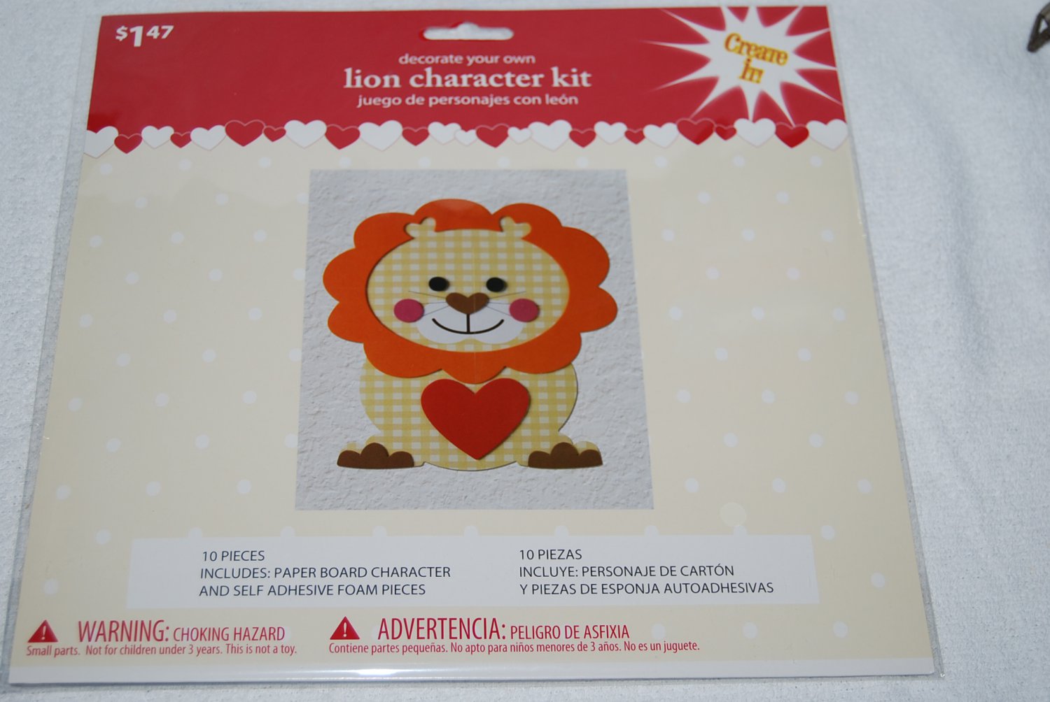 Decorate Your Own Yellow Lion Character Kit