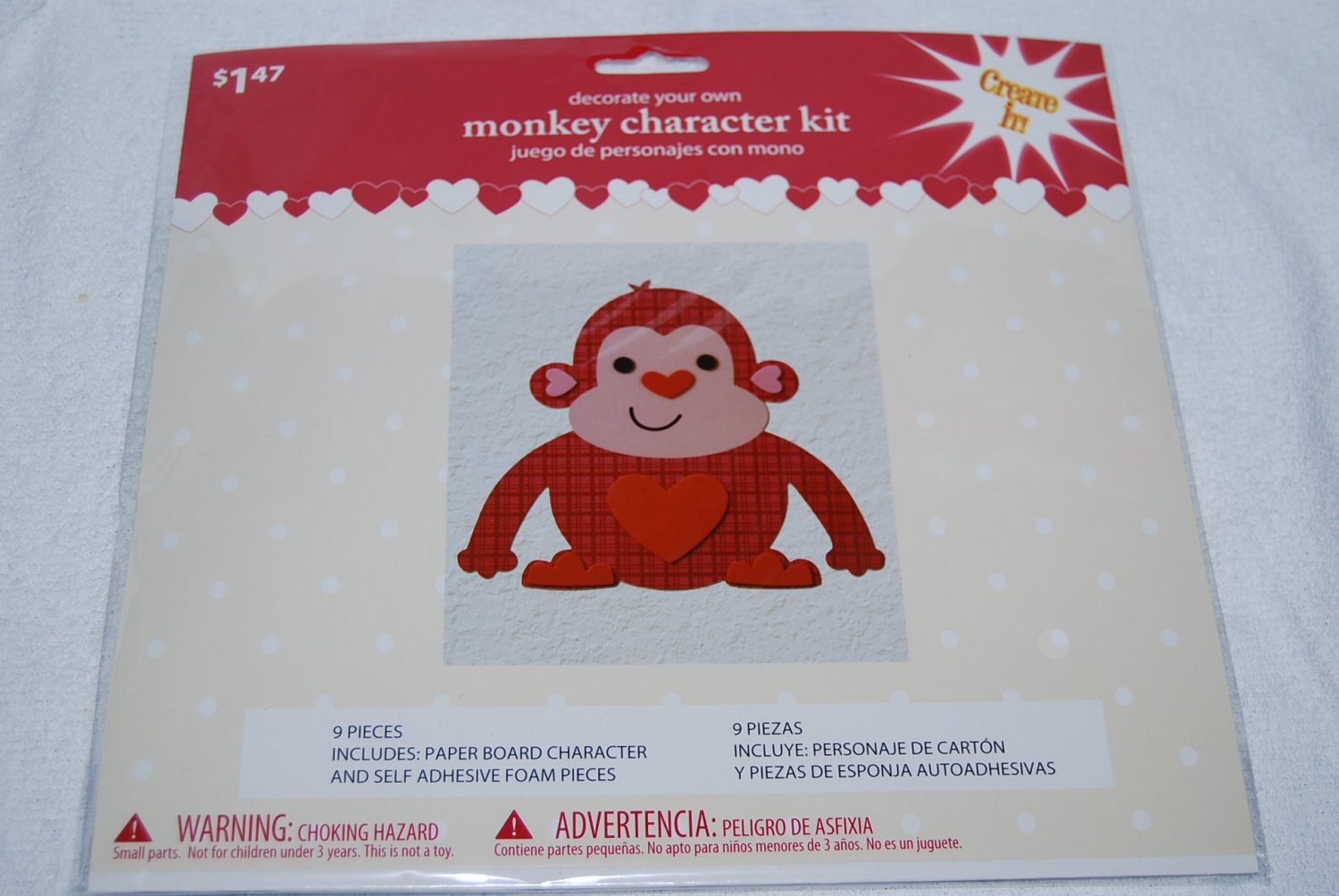 Decorate Your Own Pink Monkey Character Kit
