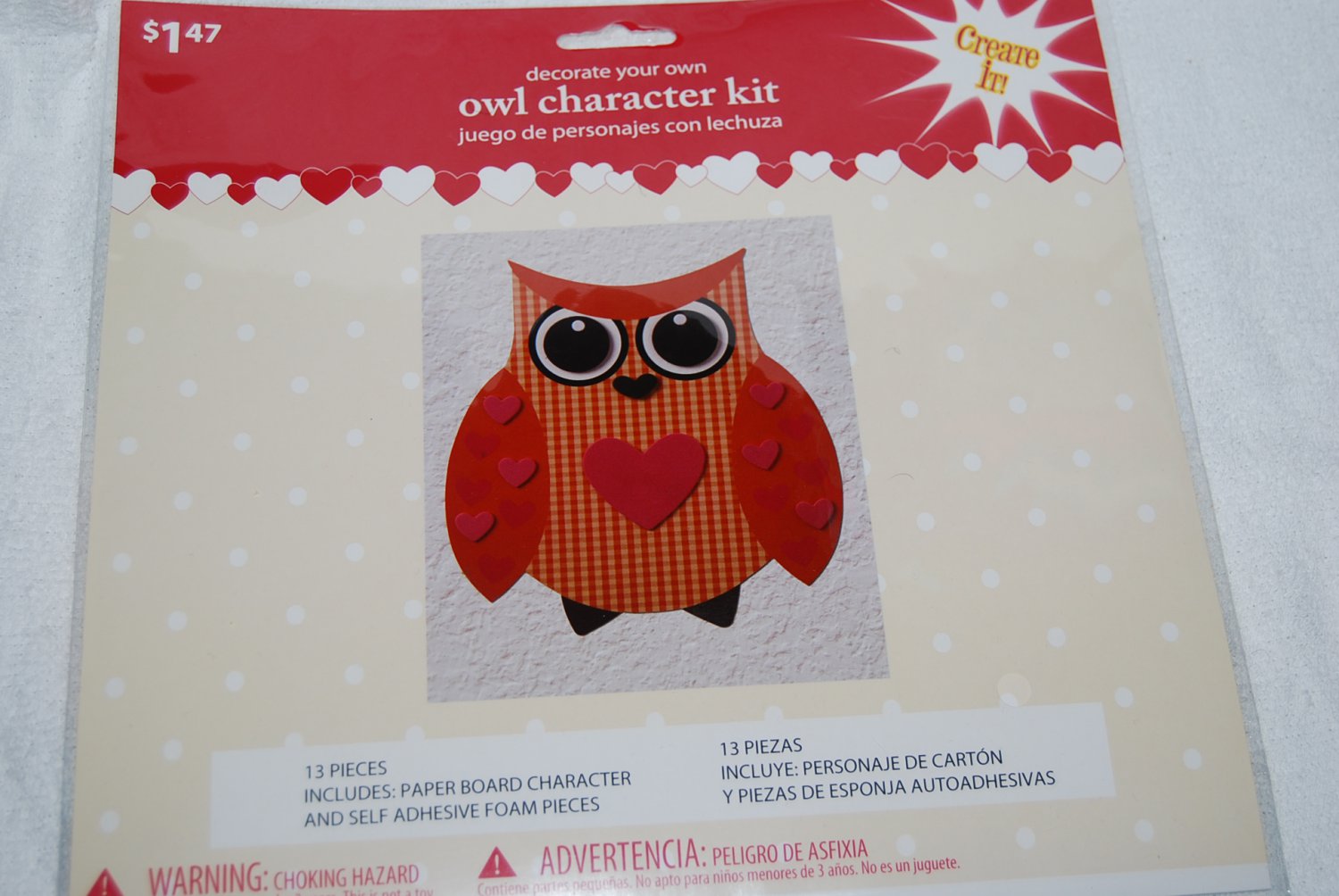 Decorate Your Own Orange Owl Character Kit