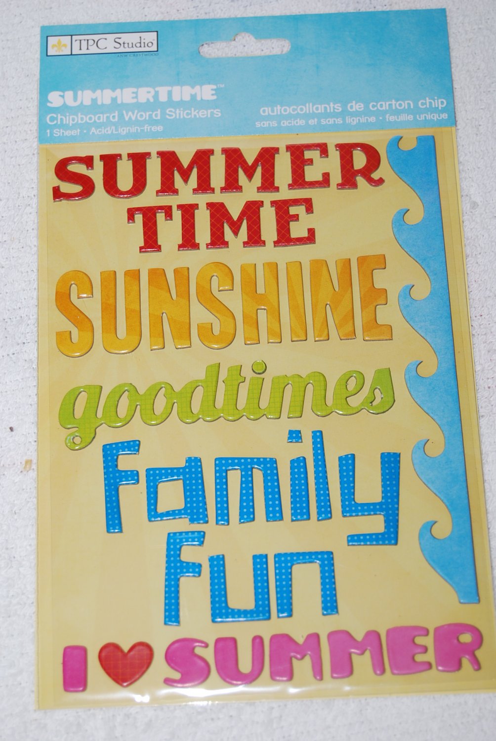 TPC Studio Summertime Chipboard Word Stickers