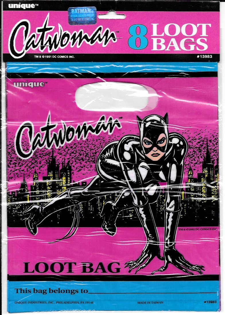 Vintage Cat Woman Loot Goodie Bag Party Favor bags