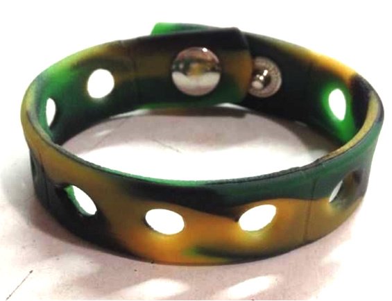 Camouflage Silicone Wristband Bracelets Holds Charms 7" or 8"