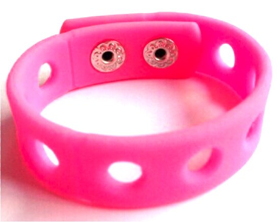 Pink Silicone Wristband Bracelets Holds Charms 7" or 8"