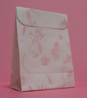 10 Small Bags in a Soft Floral Petal Pattern with Flap & Matching Stickers