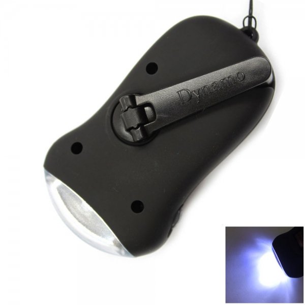 Solar Powered Hand Crank 3 Mode Flashlight Torch
