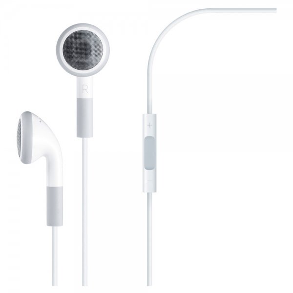 3.5mm Earphone with Volume Control & Microphone for iPod/iPhone/iPad White