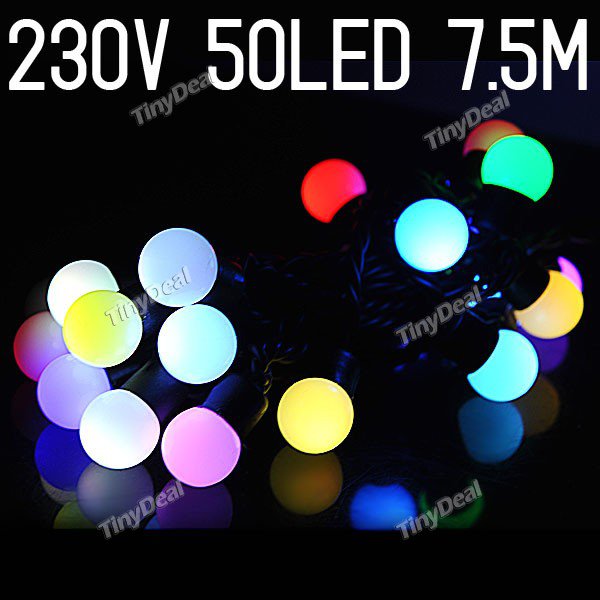 230V 50-LED 7.5M Length 2-Mode String Fairy Light for Christmas Wedding Party