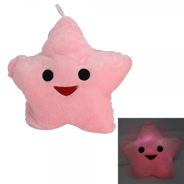 Coloful LED Light Pentagram Plush Star Throw Pillow