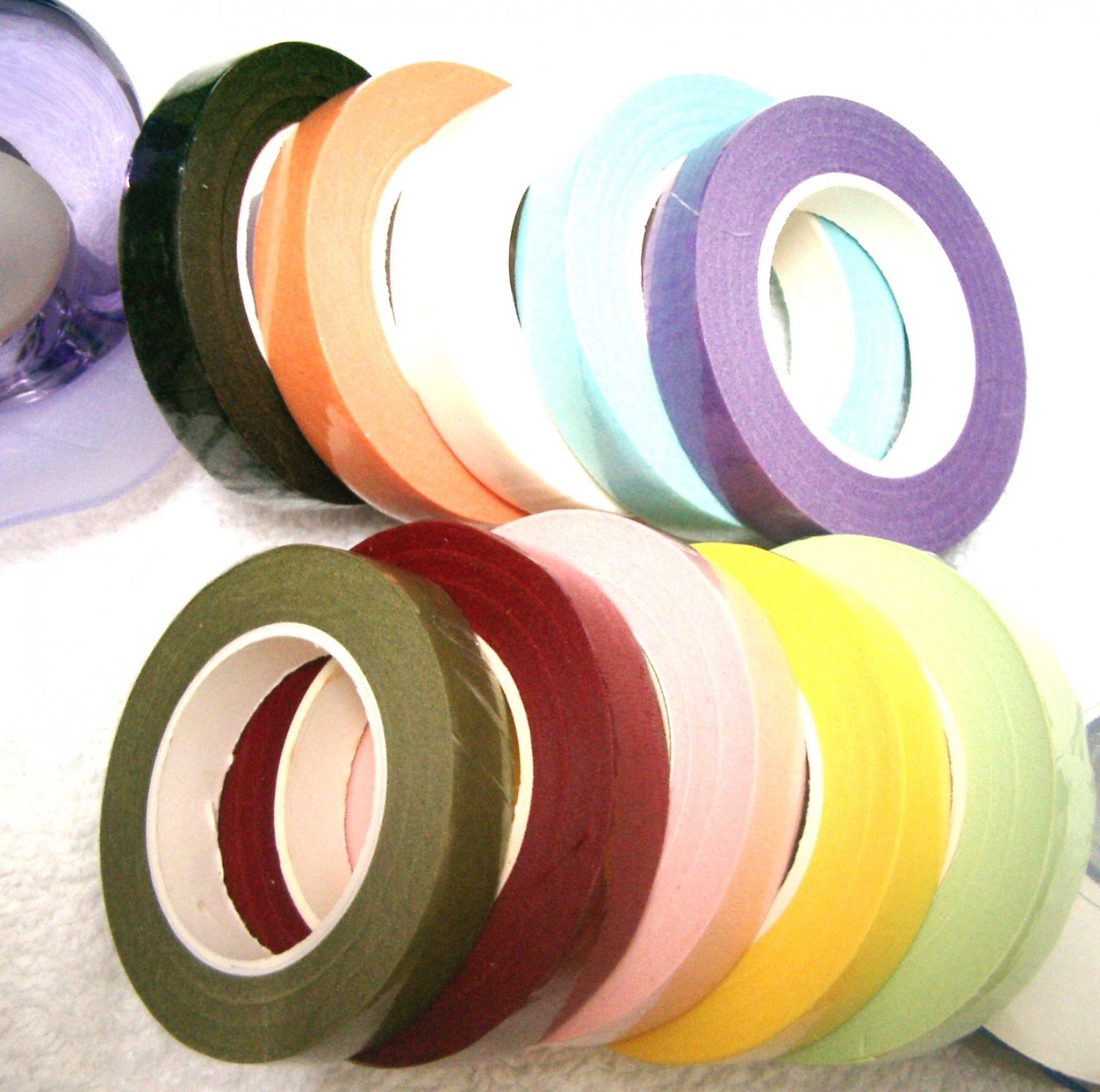 10 rolls X 20y 12mm Mixed Colors Florist Tape