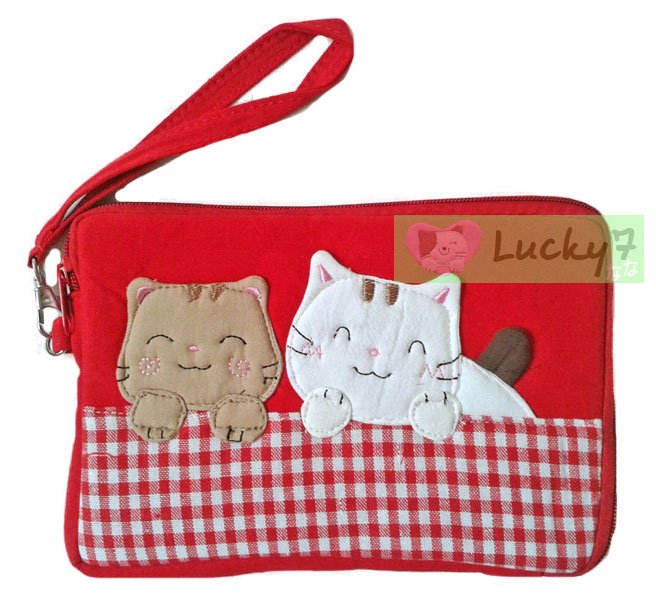 Apple iPad mini/Galaxy Note, Tab 2 3 7.0, 8.0 Case Cover // Red Lucky Cat Cotton